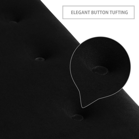 Ławka tapicerowana PRUDHOMME NAT - Czarny