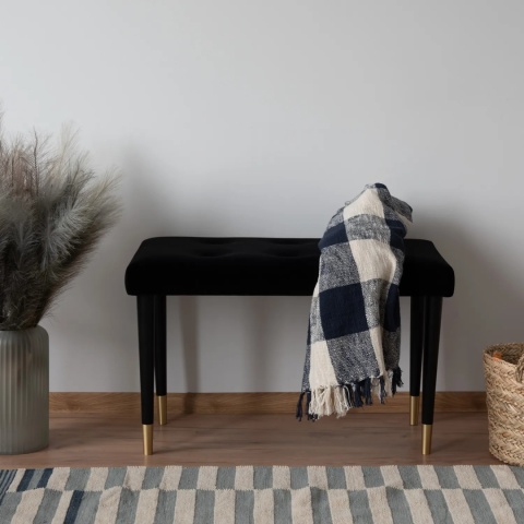 Ławka tapicerowana PRUDHOMME NAT - Czarny