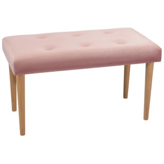 Ławka tapicerowana PRUDHOMME NAT - Pudrowy róż