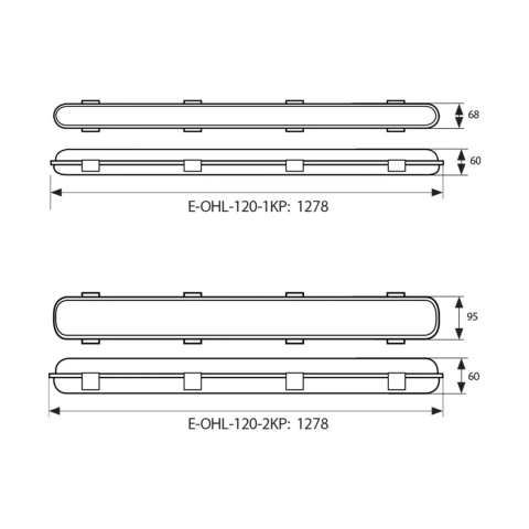 Oprawa hermetyczna Lampa EMPTY T8 2x18W IP65 660mm BEMKO