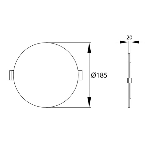 Panel LED podtynkowy 18W 1550LM 4000K fi 185mm BEMKO