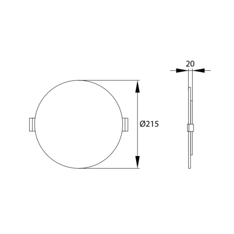 Panel LED podtynkowy 26W 2220LM 4000K fi 215mm BEMKO