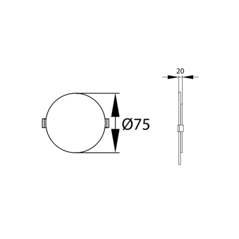 Panel LED podtynkowy 5W 420LM 4000K fi 75mm BEMKO