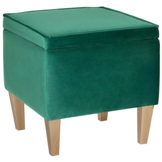 Pufa otwierana skrzynia FRANCE NAT - Butelkowa zieleń