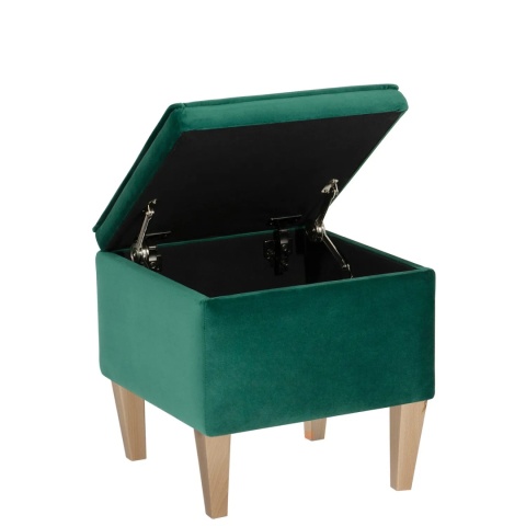 Pufa otwierana skrzynia FRANCE NAT - Butelkowa zieleń