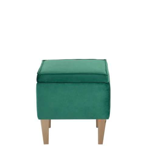 Pufa otwierana skrzynia FRANCE NAT - Butelkowa zieleń