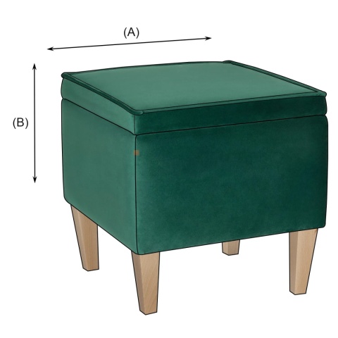 Pufa otwierana skrzynia FRANCE NAT - Butelkowa zieleń