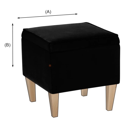 Pufa otwierana skrzynia FRANCE NAT - Czarna