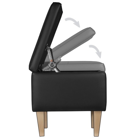 Pufa otwierana skrzynia PIRANDELLO - Czarna