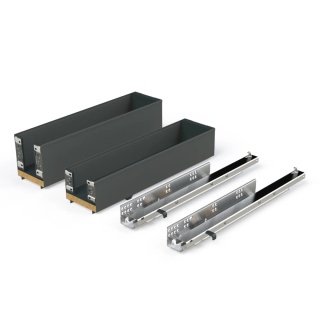 Wysuwany stojak na butelki boczny Lewy 150mm 2P Titane Simplex, Szary antracytowy