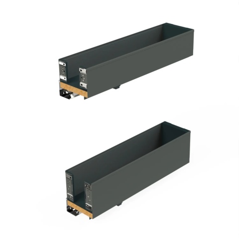 Wysuwany stojak na butelki boczny Lewy 150mm 2P Titane Simplex, Szary antracytowy