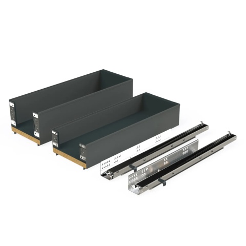 Wysuwany stojak na butelki boczny Lewy 200mm 2P Titane Simplex, Szary antracytowy