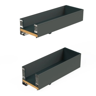 Wysuwany stojak na butelki boczny Lewy 200mm 2P Titane Simplex, Szary antracytowy