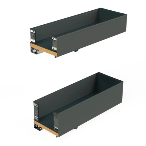 Wysuwany stojak na butelki boczny Lewy 200mm 2P Titane Simplex, Szary antracytowy