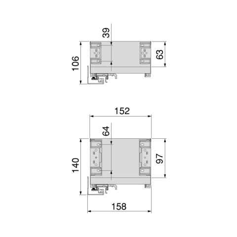 Wysuwany stojak na butelki boczny Lewy 200mm 2P Titane Simplex, Szary antracytowy