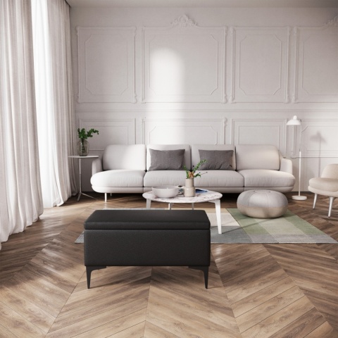 Ławka otwierana skrzynia CANETTI BL - Czarna eco