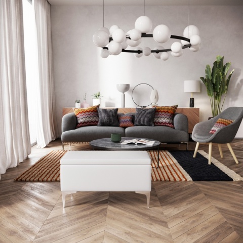 Ławka otwierana skrzynia CANETTI CR - Biała eco