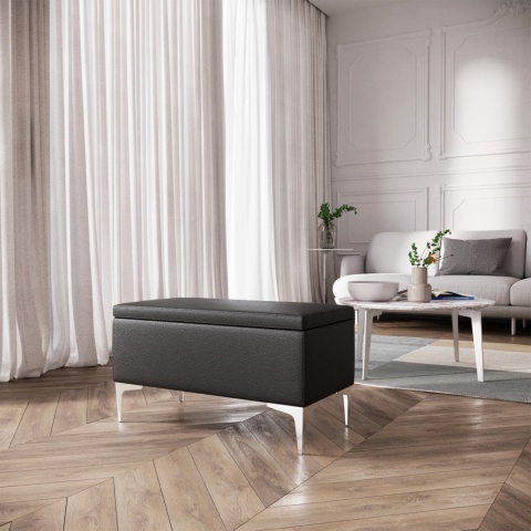 Ławka otwierana skrzynia CANETTI CR - Czarna eco