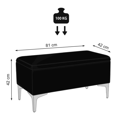 Ławka otwierana skrzynia CANETTI CR - Czarna