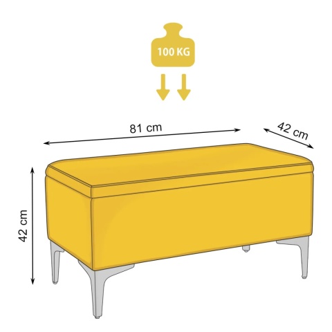 Ławka otwierana skrzynia CANETTI CR - Musztardowa