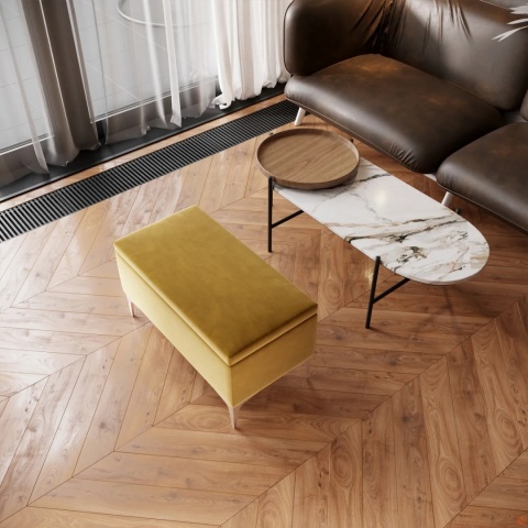 Ławka otwierana skrzynia CANETTI CR - Musztardowa