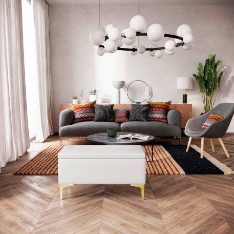 Ławka otwierana skrzynia CANETTI GD - Biała eco