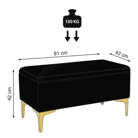 Ławka otwierana skrzynia CANETTI GD - Czarna eco
