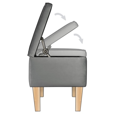 Ławka otwierana skrzynia FRANCE NAT - Ciemny szary