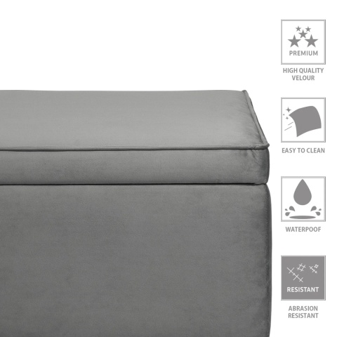 Ławka otwierana skrzynia FRANCE NAT - Ciemny szary