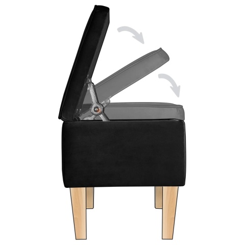 Ławka otwierana skrzynia FRANCE NAT - Czarna