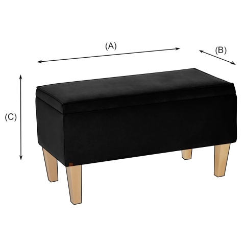 Ławka otwierana skrzynia FRANCE NAT - Czarna