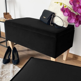 Ławka otwierana skrzynia FRANCE NAT - Czarna