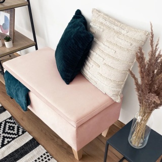 Ławka otwierana skrzynia FRANCE NAT - Pudrowy róż