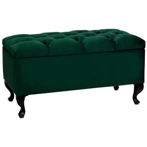 Ławka pikowana otwierana skrzynia MODIANO BL - Butelkowa zieleń