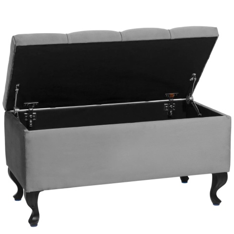 Ławka pikowana otwierana skrzynia MODIANO BL - Szary