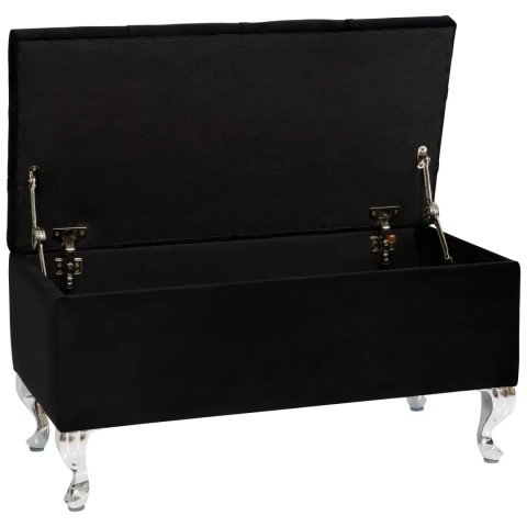 Ławka pikowana otwierana skrzynia MODIANO CR - Czarny