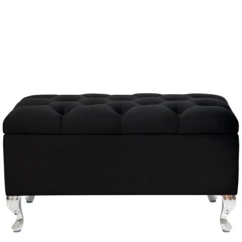 Ławka pikowana otwierana skrzynia MODIANO CR - Czarny