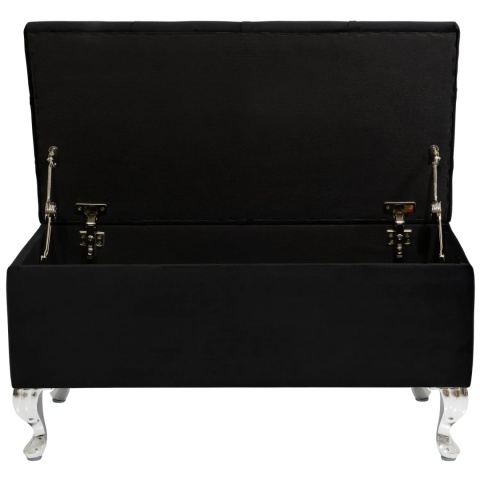 Ławka pikowana otwierana skrzynia MODIANO CR - Czarny