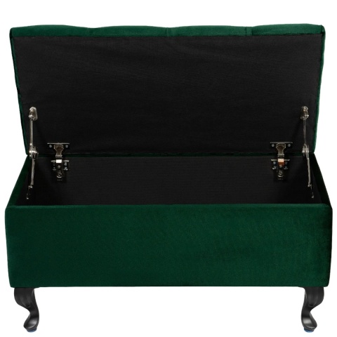 Ławka pikowana otwierana skrzynia VERONA BL - Butelkowa zieleń