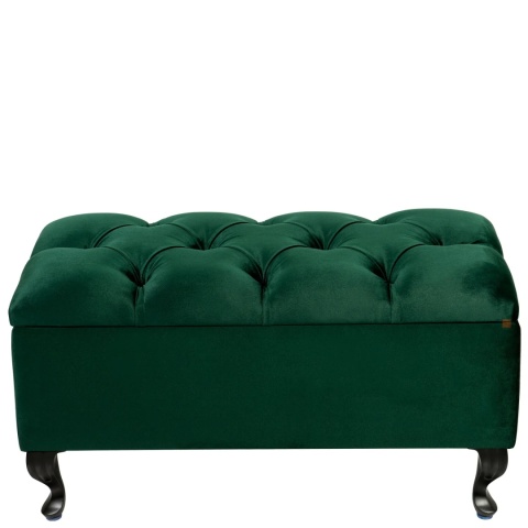 Ławka pikowana otwierana skrzynia VERONA BL - Butelkowa zieleń