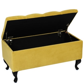 Ławka pikowana otwierana skrzynia VERONA BL - Musztardowy