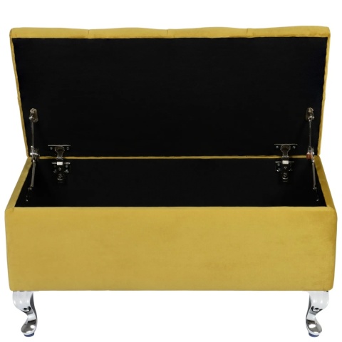 Ławka pikowana otwierana skrzynia VERONA CR - Musztardowy