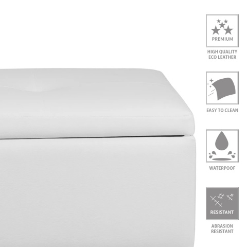 Pufa otwierana skrzynia PIRANDELLO - Biała eco