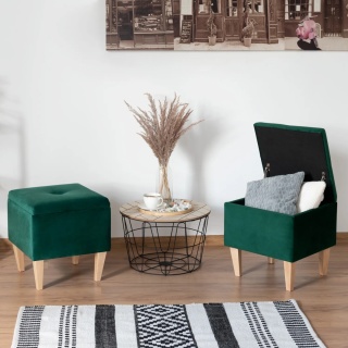 Pufa otwierana skrzynia PIRANDELLO - Butelkowa zieleń