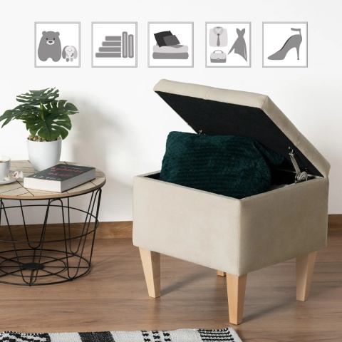 Pufa otwierana skrzynia PIRANDELLO NAT - Beż