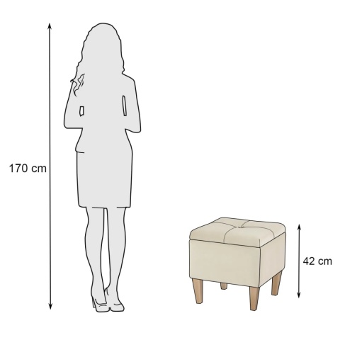 Pufa otwierana skrzynia PIRANDELLO NAT - Beż