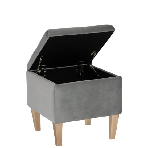 Pufa otwierana skrzynia PIRANDELLO NAT - Ciemny szary