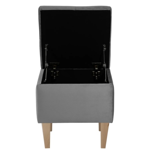 Pufa otwierana skrzynia PIRANDELLO NAT - Ciemny szary