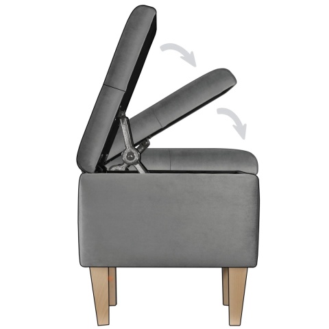 Pufa otwierana skrzynia PIRANDELLO NAT - Ciemny szary