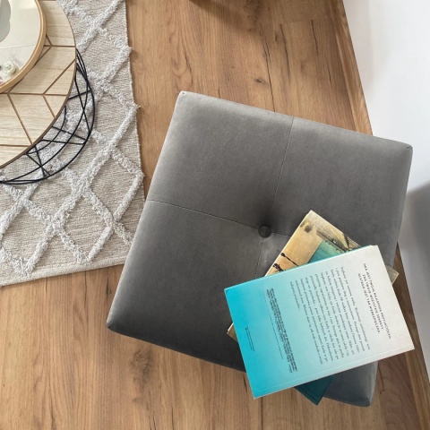 Pufa otwierana skrzynia PIRANDELLO NAT - Ciemny szary